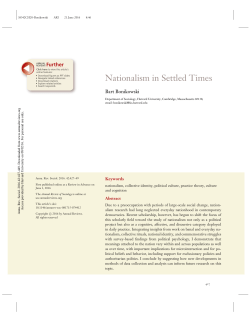 Nationalism in Settled Times
