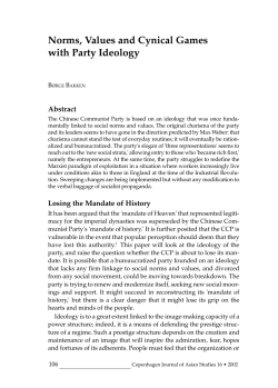 Norms, Values and Cynical Games with Party Ideology
