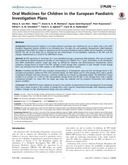 Oral Medicines for Children in the European Paediatric Investigation