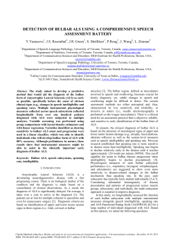 detection of bulbar als using a comprehensive speech assessment