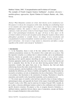 Conceptualisation and Evolution of Concepts