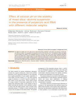 Effect of solution pH on the stability of mixed silica &ndash;alumina