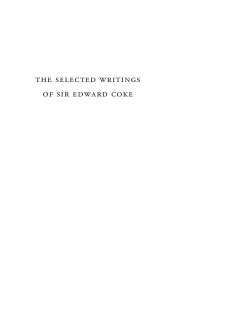 the selected writings of sir edward coke