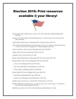 Election 2016: Print resources available @ your library!