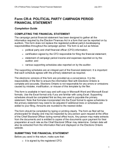 Form CR-4 Political Party Campaign Period