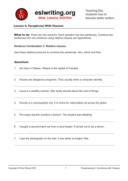 Paraphrase With Clauses