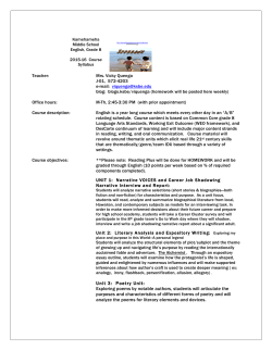 Unit 3: Poetry Unit: Exploring poems by notable authors