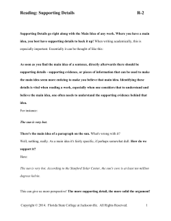 Reading: Supporting Details R-2