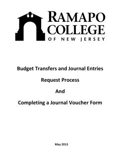 Budget Transfers and Journal Entries Request Process