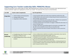 Teacher Leadership Core Skills and Competencies