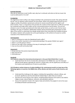 3 Palestinian-Israeli Conflict Unit Overview