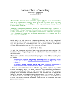 Income Tax Is Voluntary