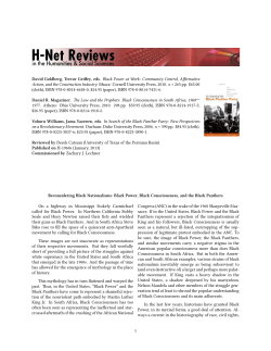 Black Power, Black Consciousness, and the Black Panthers - H-Net