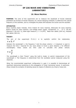 simple harmonic motion &ndash; the pendulum and the spiral spring