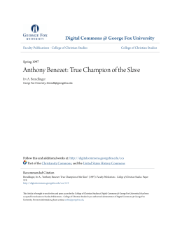 Anthony Benezet: True Champion of the Slave