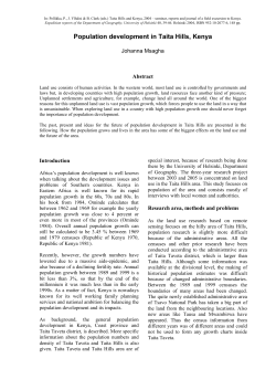 Population development in Taita Hills