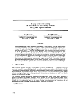 Unsupervised Learning of Distributions of Binary Vectors Using 2
