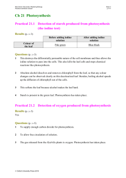 Practical 21.6 Examination of the structure of leaves