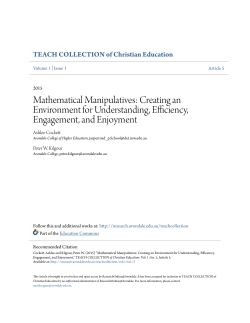 Mathematical Manipulatives: Creating an Environment for