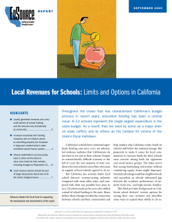 local Revenues for schools: Limits and Options in