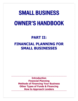 SMALL BUSINESS OWNER`S HANDBOOK