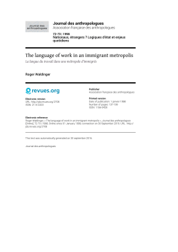 The language of work in an immigrant metropolis