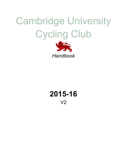 Club Handbook - Cambridge University Cycling Club