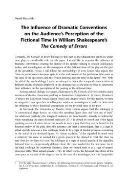 The Influence of Dramatic Conventions on the Audience`s