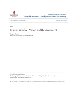 Beyond sacrifice: Milton and the atonement