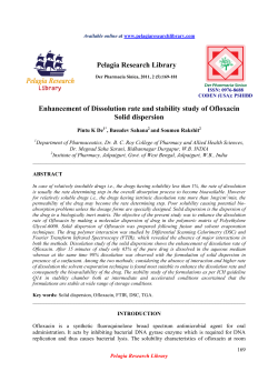 Enhancement of Dissolution rate and stability study of