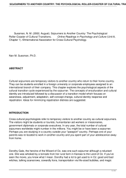 sojourners to another country: the psychological roller