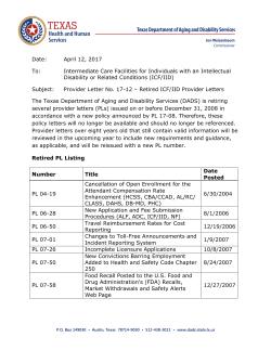 Provider Letter No. 17-12 &ndash; Retired ICF/IID Provider Letters