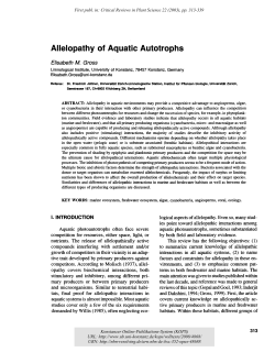 Allelopathy of Aquatic Autotrophs