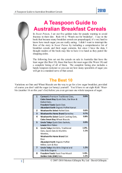 A Teaspoon Guide to Australian Breakfast Cereals