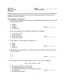 1 Chem 120 Name______________________________ Exam 2