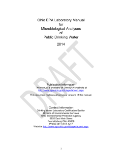 Ohio EPA Laboratory Manual for Microbiological Analyses of Public