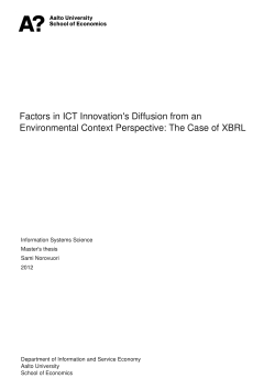 Factors in ICT Innovation`s Diffusion from an Environmental Context