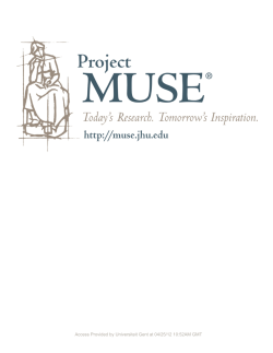 Access Provided by Universiteit Gent at 04/25/12 10:52AM GMT