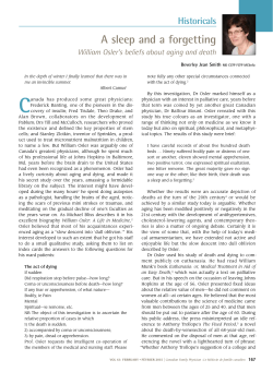 A sleep and a forgetting - Canadian Family Physician