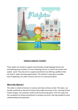 J`ai faim - Education Scotland