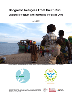 Congolese Refugees From South Kivu Challenges Of Return In The