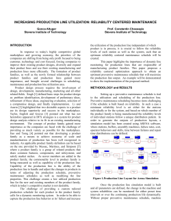 Increasing Production Line Utilization: Reliability Centered