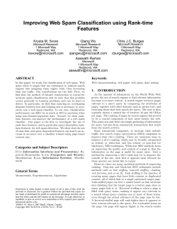 Improving Web Spam Classification using Rank