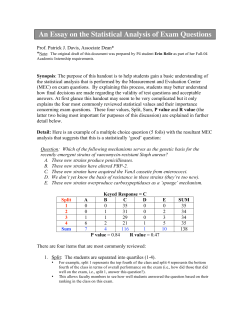 An Essay on the Statistical Analysis of Exam Questions