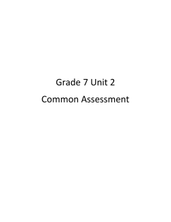 Grade 7 Unit 2 Common Assessment - Joliet Public Schools District 86