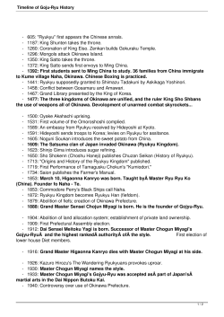 Timeline of Goju-Ryu History
