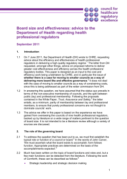 Board size and effectiveness 2011 - Professional Standards Authority