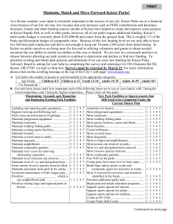 Maintain, Match and Move Forward Keizer Parks!