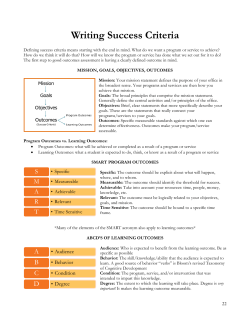 Writing Success Criteria