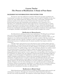 Lesson Twelve: The Process of Ratification: A Study of Four States